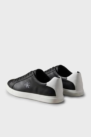 Calvin Klein Logolu Deri Sneaker Ayakkabı HM0HM021230GM Erkek AYAKKABI HM0HM02123 0GM SİYAH