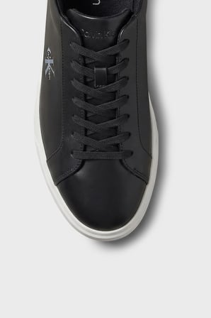 Calvin Klein Logolu Deri Sneaker Ayakkabı HM0HM021230GM Erkek AYAKKABI HM0HM02123 0GM SİYAH