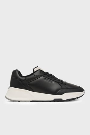 Calvin Klein Logolu Deri Sneaker Ayakkabı HM0HM0230900Y Erkek AYAKKABI HM0HM02309 00Y SİYAH