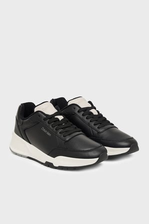 Calvin Klein Logolu Deri Sneaker Ayakkabı HM0HM0230900Y Erkek AYAKKABI HM0HM02309 00Y SİYAH