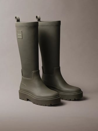 CALVIN KLEIN Kadın Marka Logolu Günlük Kullanıma Uygun Yeşil Bot & Bootie HW0HW03180 LI1