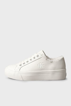 Calvin Klein Logolu İçi Kürklü Deri Sneaker Ayakkabı HW0HW03235YBJ Kadın AYAKKABI HW0HW03235 YBJ KREM
