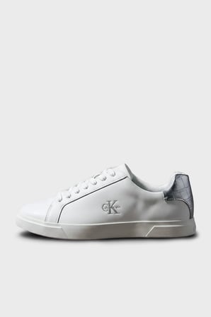Calvin Klein Deri Logolu Sneaker Ayakkabı HW0HW03312061 Kadın AYAKKABI HW0HW03312 061 BEYAZ-GÜMÜŞ