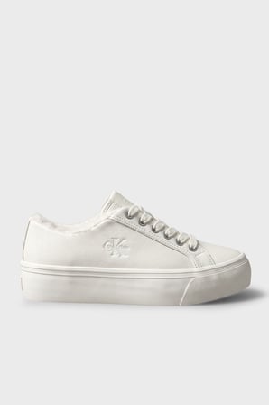 Calvin Klein Logolu İçi Kürklü Deri Sneaker Ayakkabı HW0HW03235YBJ Kadın AYAKKABI HW0HW03235 YBJ KREM
