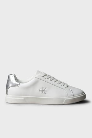 Calvin Klein Deri Logolu Sneaker Ayakkabı HW0HW03312061 Kadın AYAKKABI HW0HW03312 061 BEYAZ-GÜMÜŞ