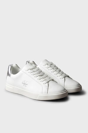 Calvin Klein Deri Logolu Sneaker Ayakkabı HW0HW03312061 Kadın AYAKKABI HW0HW03312 061 BEYAZ-GÜMÜŞ