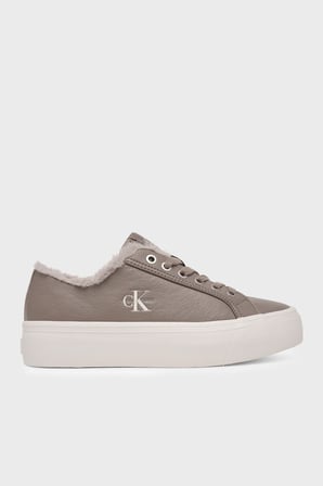 Calvin Klein Logolu İçi Kürklü Deri Sneaker Ayakkabı HW0HW03235PBO Kadın AYAKKABI HW0HW03235 PBO VİZON