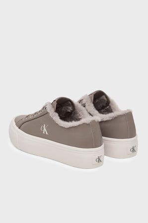 Calvin Klein Logolu İçi Kürklü Deri Sneaker Ayakkabı HW0HW03235PBO Kadın AYAKKABI HW0HW03235 PBO VİZON