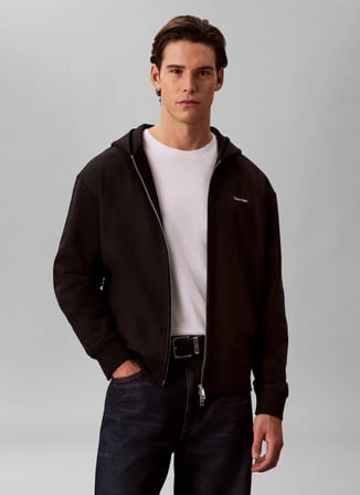 Calvin Klein Siyah Erkek Hırka LV04LH218GUB1_LS MICRO LOGO DBL  F