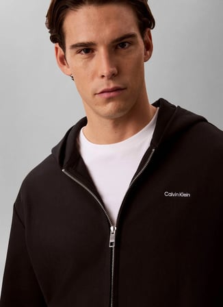 Calvin Klein Siyah Erkek Hırka LV04LH218GUB1_LS MICRO LOGO DBL  F