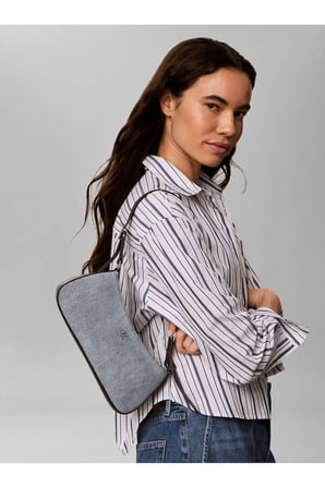 CK DENIM SMALL SHOUL, 158 Mavi Kadın Omuz Çantası