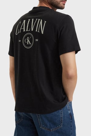 Calvin Klein Logolu % 100 Pamuk Bisiklet Yaka T Shirt LV04RH856GUB1 Erkek T SHİRT LV04RH856G UB1 SİYAH