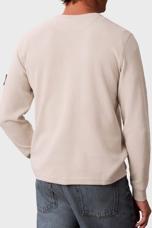 Calvin Klein % 100 Pamuk Regular Fit Bisiklet Yaka Uzun Kollu T Shirt LV04RJ209GPDJ Erkek T SHİRT LV04RJ209G PDJ EKRU