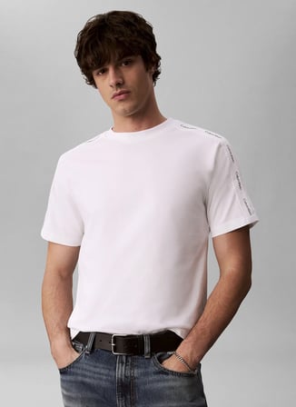 Calvin Klein Jeans T-Shirt, L, Beyaz