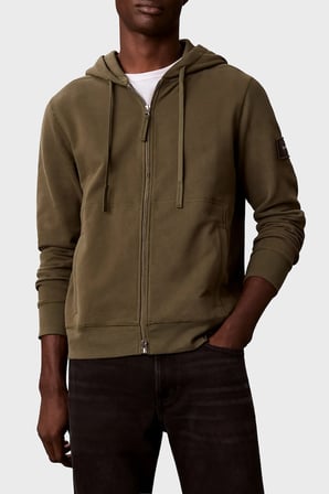 Calvin Klein Pamuklu Kapüşonlu Fermuarlı Sweat LV04RJ202GLI1 Erkek SWEAT LV04RJ202G LI1 HAKİ