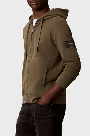 Calvin Klein Pamuklu Kapüşonlu Fermuarlı Sweat LV04RJ202GLI1 Erkek SWEAT LV04RJ202G LI1 HAKİ