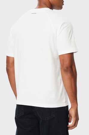 Calvin Klein Logolu % 100 Pamuk Bisiklet Yaka T Shirt LV04RH201GYAF Erkek T SHİRT LV04RH201G YAF BEYAZ