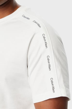 Calvin Klein Logolu % 100 Pamuk Bisiklet Yaka T Shirt LV04RH201GYAF Erkek T SHİRT LV04RH201G YAF BEYAZ