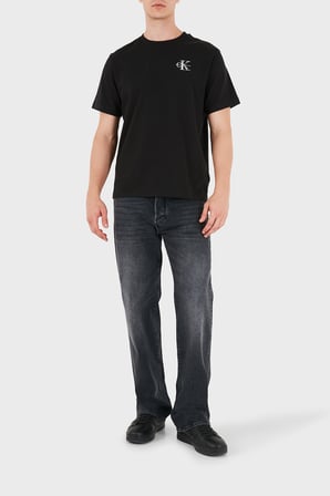 Calvin Klein Sırt Detaylı Pamuklu Bisiklet Yak T Shirt Erkek T SHİRT LV04RH846G UB1 SİYAH