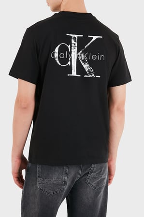 Calvin Klein Sırt Detaylı Pamuklu Bisiklet Yak T Shirt Erkek T SHİRT LV04RH846G UB1 SİYAH