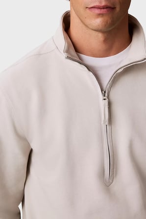Calvin Klein Logolu Pamuklu Yarım Fermuarlı Dik Yaka Sweat LV04RJ203GPDJ Erkek SWEAT LV04RJ203G PDJ EKRU