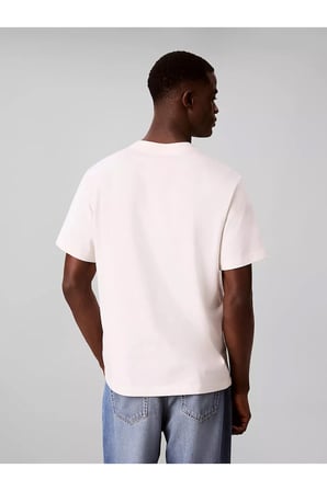 Erkek Pamuklu Bisiklet Yaka Kısa Kollu Ekru T-Shirt