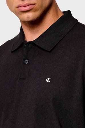 Calvin Klein Logolu % 100 Pamuk Düğmeli Polo Yaka Sweat LV04RH263GUB1 Erkek POLO YAKA SWEAT LV04RH263G UB1 SİYAH