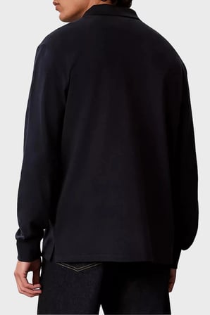 Calvin Klein Logolu % 100 Pamuk Düğmeli Polo Yaka Sweat LV04RH263GCEF Erkek POLO YAKA SWEAT LV04RH263G CEF LACİVERT