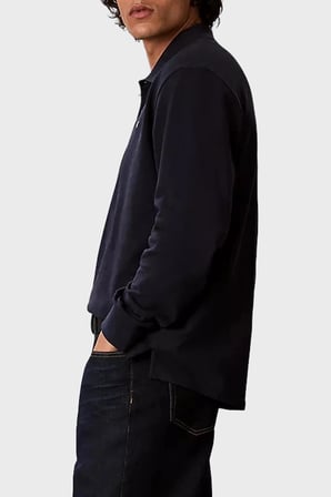 Calvin Klein Logolu % 100 Pamuk Düğmeli Polo Yaka Sweat LV04RH263GCEF Erkek POLO YAKA SWEAT LV04RH263G CEF LACİVERT