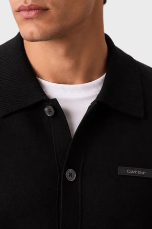Calvin Klein Regular Fit Kalasik Yaka Düğmeli Triko Kazak LV04LH318GUB1 Erkek KAZAK LV04LH318G UB1 SİYAH