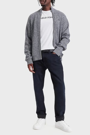 Calvin Klein % 100 Pamuk Dik Yaka Hırka LV04RH319GCEF Erkek HIRKA LV04RH319G CEF LACİVERT
