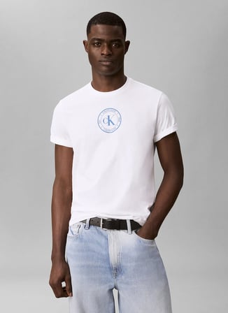 Calvin Klein Jeans T-Shirt, L, Beyaz