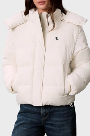Calvin Klein Suya Dayanıklı Çıkarılabilir Kapüşonlu Şişme Mont LV047H504GYAS Kadın MONT LV047H504G YAS KREM