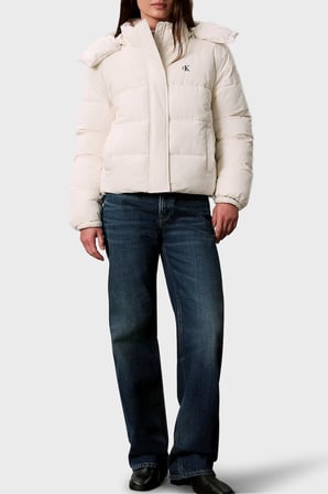 Calvin Klein Suya Dayanıklı Çıkarılabilir Kapüşonlu Şişme Mont LV047H504GYAS Kadın MONT LV047H504G YAS KREM