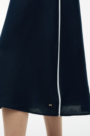 CONTRAST BINDING NS STRAP DRESS Kadın Mavi Elbise - WW0WW49907