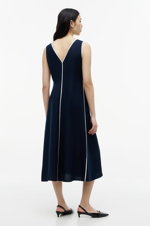 CONTRAST BINDING NS STRAP DRESS Kadın Mavi Elbise - WW0WW49907