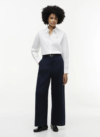 Tommy Hilfiger Beyaz Kadın Gömlek WW0WW49940YCF