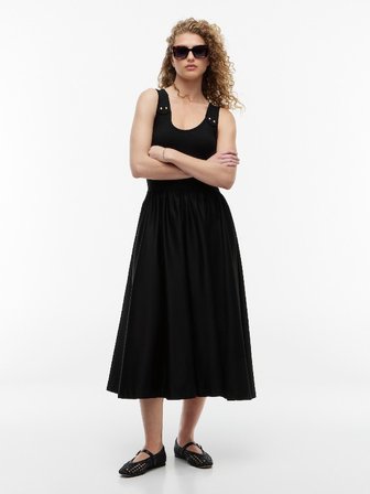 5X2 RIB MIX MEDIA DRESS Kadın Siyah Elbise - WW0WW49939