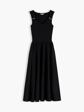 5X2 RIB MIX MEDIA DRESS Kadın Siyah Elbise - WW0WW49939