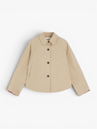 COTTON SHORT JACKET Kadın Bej Mont - WW0WW49844