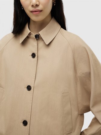 COTTON SHORT JACKET Kadın Bej Mont - WW0WW49844