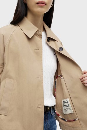 Tommy Hilfiger Logolu Su İtici Regular Fit Ceket Kadın MONT WW0WW49844 AEH CAMEL