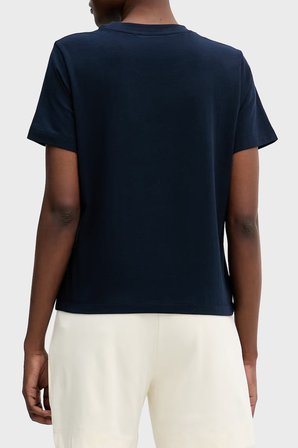 Tommy Hilfiger Logolu Regular Fit Bisiklet Yaka T Shirt Kadın T SHİRT WW0WW49941 C1G LACİVERT