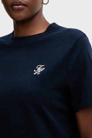 Tommy Hilfiger Logolu Regular Fit Bisiklet Yaka T Shirt Kadın T SHİRT WW0WW49941 C1G LACİVERT