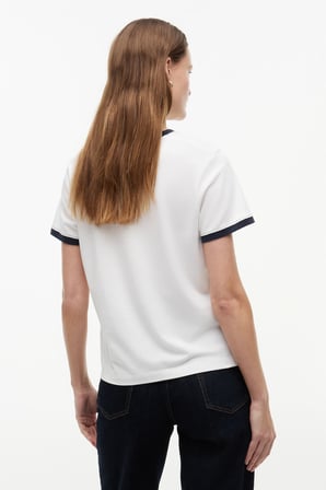 TH ROUNDAL REG C-NK SS TEE Kadın Beyaz T-Shirt - WW0WW50032