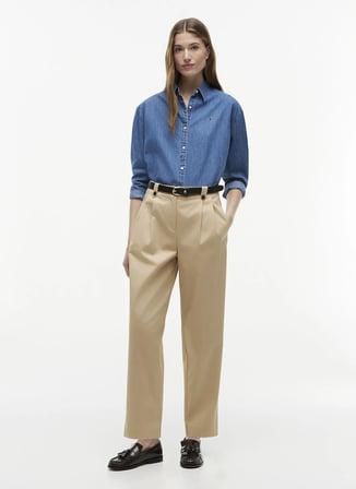 Tommy Hilfiger Mavi Kadın Denim Gömlek WW0WW505280YE