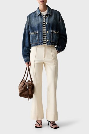 Tommy Hilfiger Pamuklu Klasik Yaka Düğmeli Kot Ceket Kadın KOT CEKET WW0WW50962 1A9 MAVİ