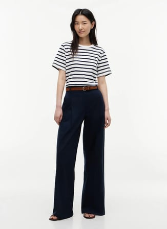 Tommy Hilfiger Lacivert Kadın Bol Paça Pantolon WW0WW50135C1G