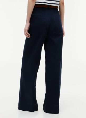 Tommy Hilfiger Lacivert Kadın Bol Paça Pantolon WW0WW50135C1G