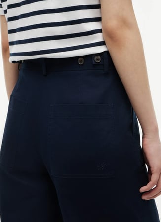 Tommy Hilfiger Lacivert Kadın Bol Paça Pantolon WW0WW50135C1G